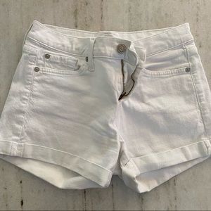 7 For All Mankind White Jean Shorts